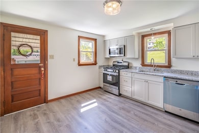 Light and bright kitchen with ample counter space.