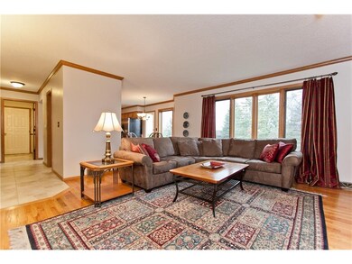 Main floor family room, gleaming hardwood flooring