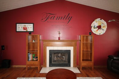Tile front gas log fireplace