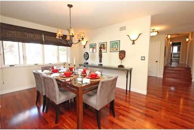 Well lit dining space for intimate gatherings.