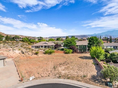 View of yard with a residential view and a mountain view