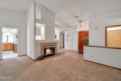 Living Area with 2 way fireplace