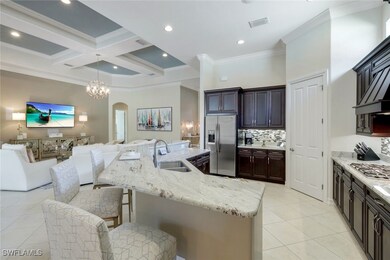 Kitchen with appliances with stainless steel finis