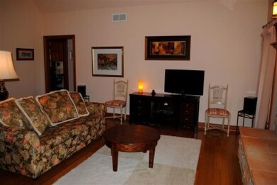 A closer look at the gleaming bamboo flooring.