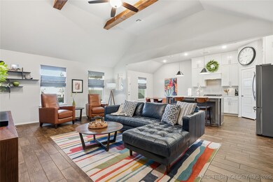 Living Room with vaulted ceiling
