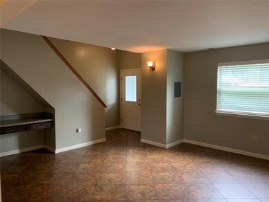 Living room with built-in desk