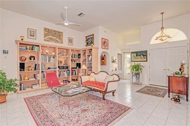 Formal living room with built in bookcase.