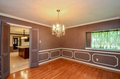 The dining room connects to kitchen.