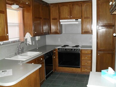 Kitchen with under cabinet range hood, a sink, ele