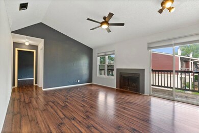Unfurnished living room with lofted ceiling, ceil