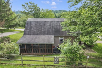 drone view of back of home