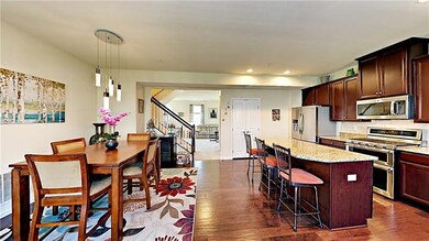 Open dining and kitchen