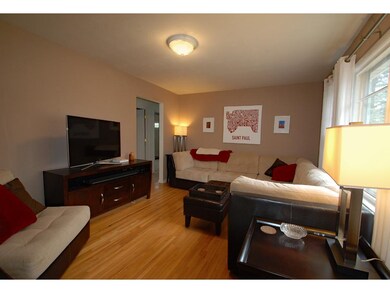 Beautiful wood floors in the main living room are 