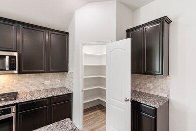The kitchen features a large walk-in pantry.