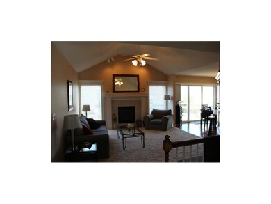 Beautiful living room with vaulted ceiling. Lots o