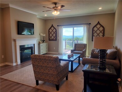 Family room with spectacular view and FP