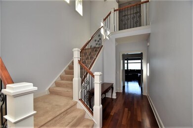 Dramatic two story foyer