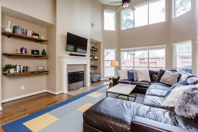 Another view of the great family room. Note the beautiful hardwood floors.