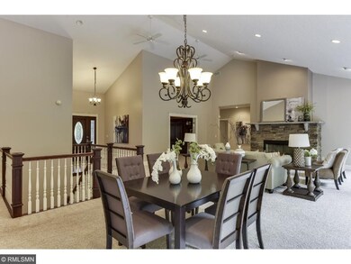 Open concept dining/living room.