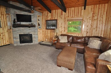 Vaulted knotty pine ceilings with beams and tongue