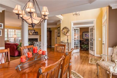 View from dining area to living room and private o