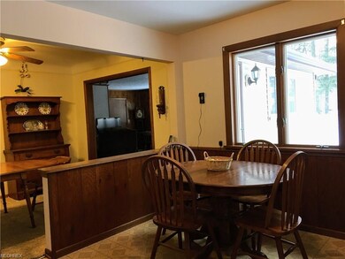 View from the kitchen into the dining room