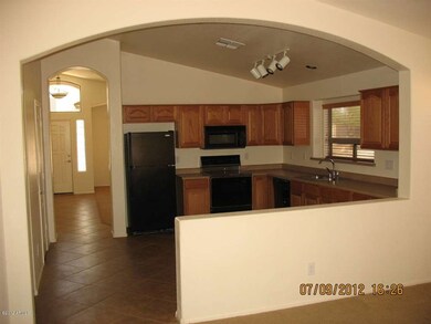 view into kitchen