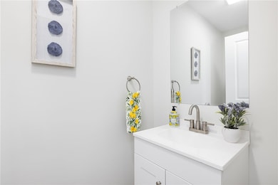 Powder room off the kitchen.