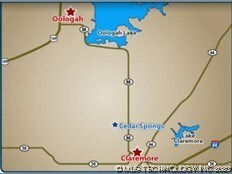 location map from Oolagah Lake and Claremore Lake