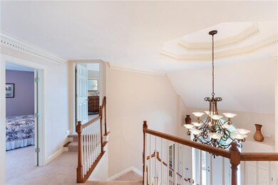 Elegant chandelier and detailed dentil crown moldi