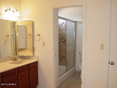 Masterbath has a walk in closet
