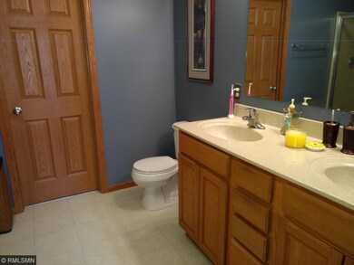 Private bathroom of the master suite with walk-in 