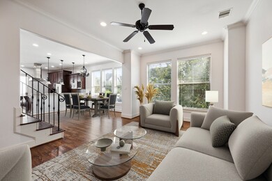 Spacious open living spaces including living, ding
