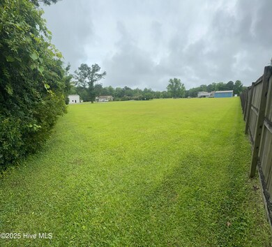 Back, right corner of lot
