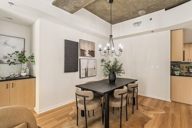 Spacious dining area with wet bar + updated lighting