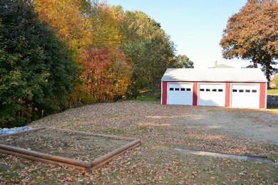 A view of the raised garden along...