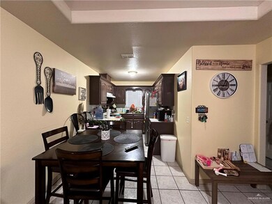 View of tiled dining space