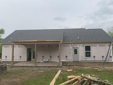 Covered back porch for entertaining