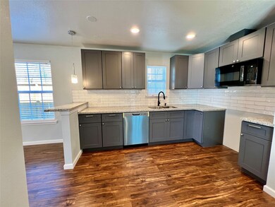 Spacious kitchen with natural light
