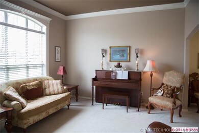 Beautiful crown molding decorates the large formal