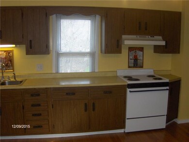 Kitchen has new flooring.