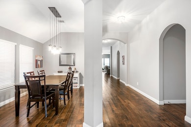 Foyer is a good size. To your left is the Formal Dining room. Notice: all wood-like tile flooring throughout this Home. (no carpet) To the right is the home office.
