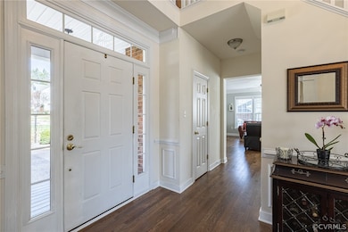 Side lights surround the front door walking into t