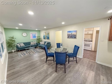 Dining room featuring recessed lighting and wood finished floors