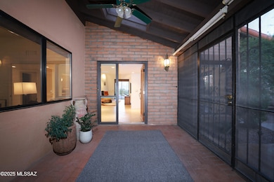Screened entrance porch