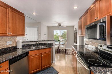 Kitchen view through dining nook