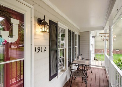 The front porch has been recently stained and pain