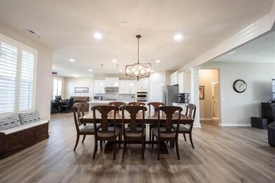 Dining Room - Custom Light Fixture, Plantation Shutters