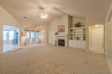 Large Living room with vaulted ceilings , new carp