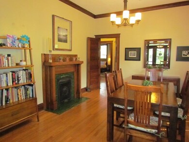 The oversized formal dining room features the orig
